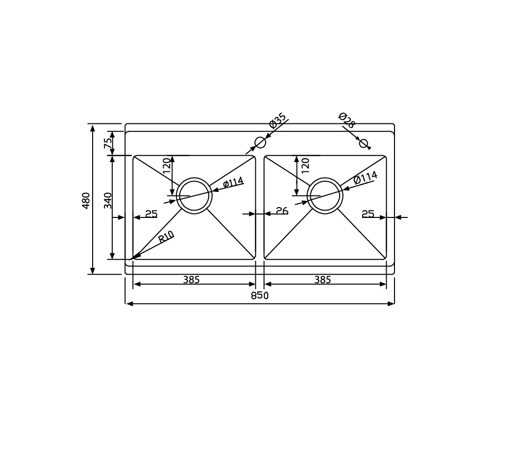 Chậu 2 hố cân SM 8548 G - Image 2